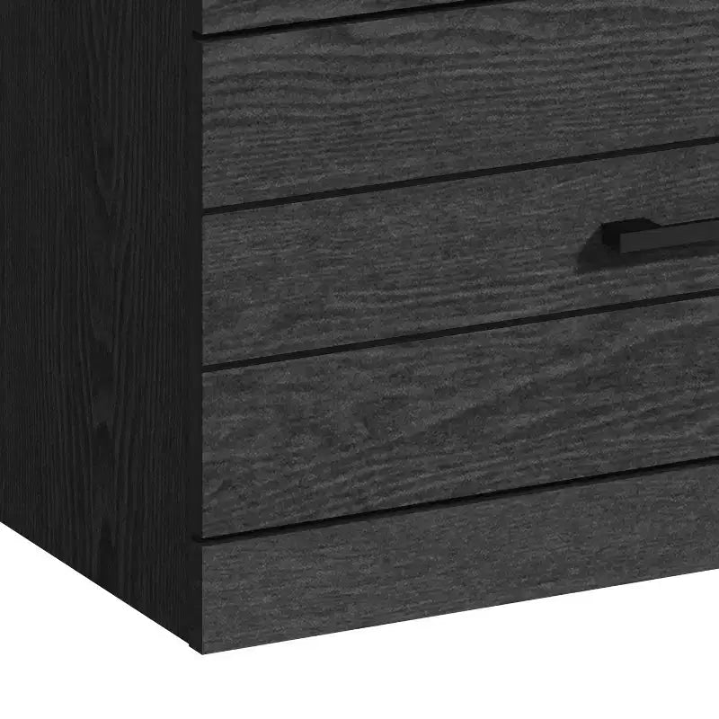 Commode 6 tiroirs Galano Hamsper (Verrouillage) - Chêne Gris Foncé