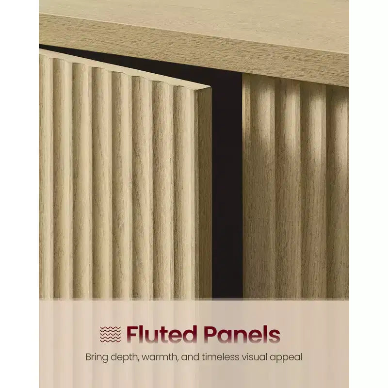Meuble de salle de bain mural - Rangement WC avec portes cannelées, porte-serviettes, étagère réglable, 45 cm de large, beige chêne