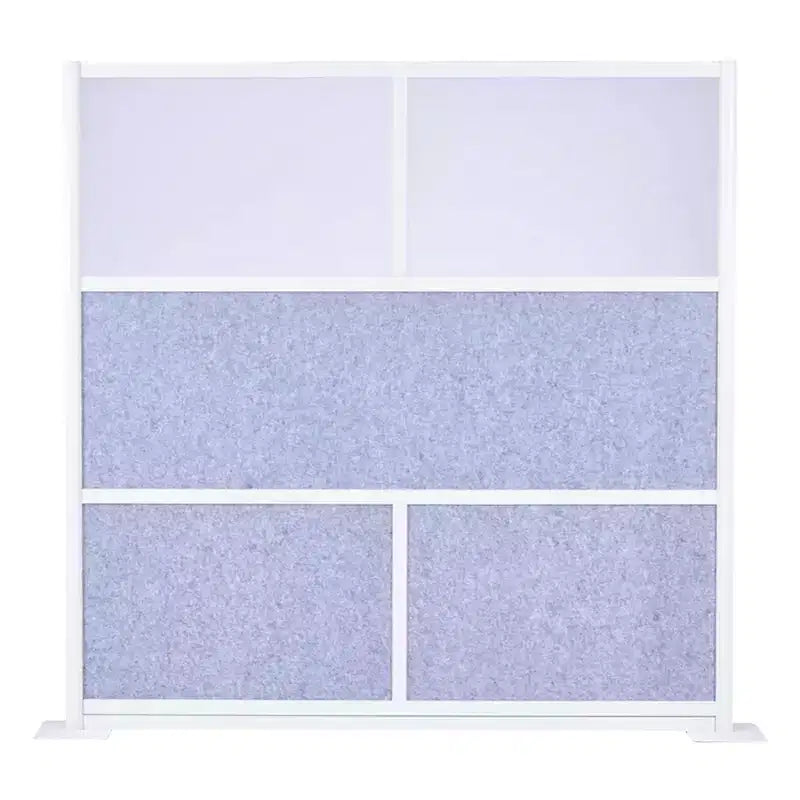 VEVOR Office Divider Privacy Partition, 1-Pack, 70 x 70 Modular Wall Room Divider, PET Workstation Cubicle Partition with Frosted Windows,Gray