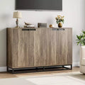 55 Modern Buffet Sideboard - Kitchen Storage Cabinet with 4 Doors & Adjustable Shelves for Dining Room