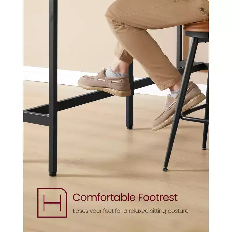Table de Bar Industrielle Étroite pour Petits Espaces, Table de Salle à Manger de Cuisine de 40x160 cm avec Cadre Métallique Robuste, Marron Rustique et Noir