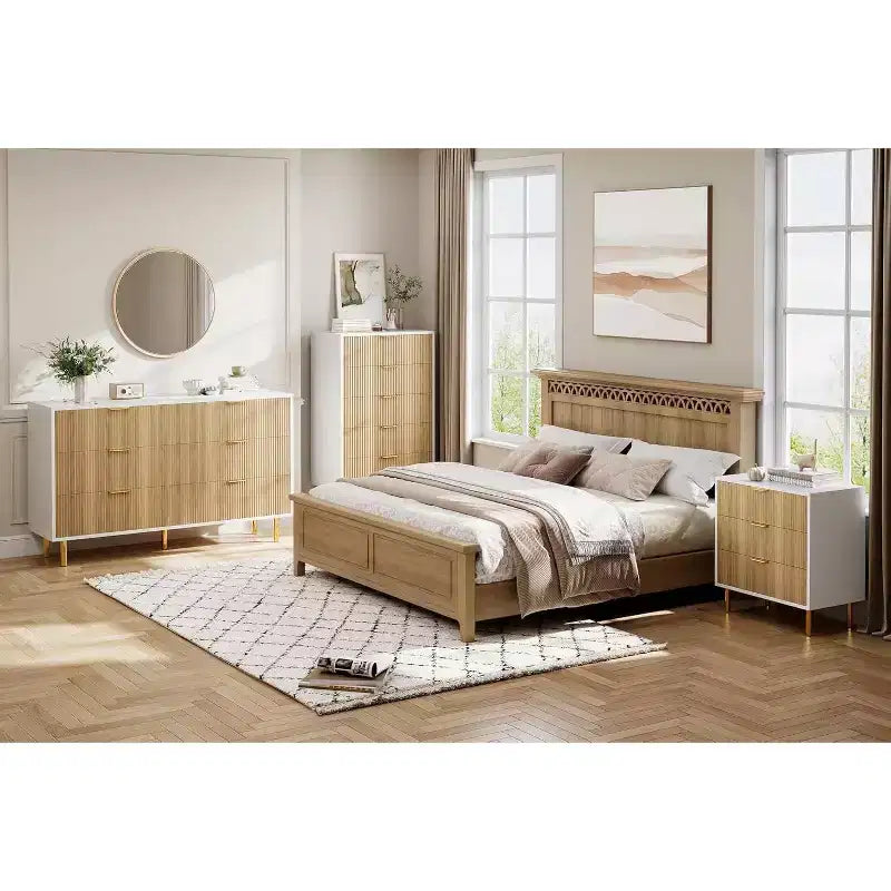 Commode moderne à 3 tiroirs COZONY pour chambre à coucher, verte avec poignées dorées, organisateur de rangement pour salon, couloir, entrée