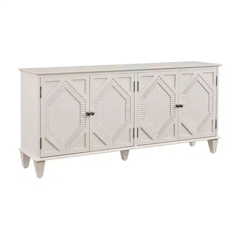 Buffet de salle à manger moderne du milieu du siècle de 65,2 pouces avec rangement, meuble de bar à café et à vin avec accent géométrique pour salon ou cuisine