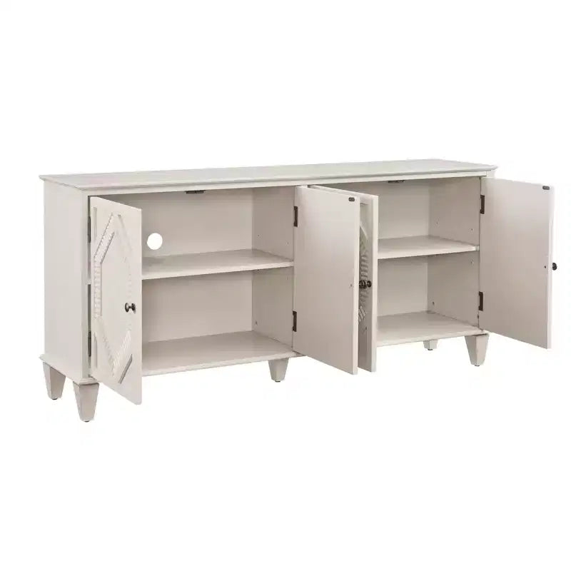 Buffet de salle à manger moderne du milieu du siècle de 65,2 pouces avec rangement, meuble de bar à café et à vin avec accent géométrique pour salon ou cuisine