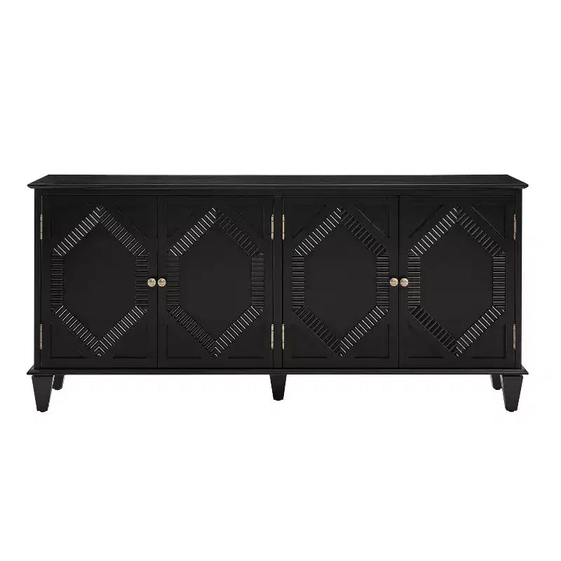 Buffet de salle à manger moderne du milieu du siècle de 65,2 pouces avec rangement, meuble de bar à café et à vin avec accent géométrique pour salon ou cuisine