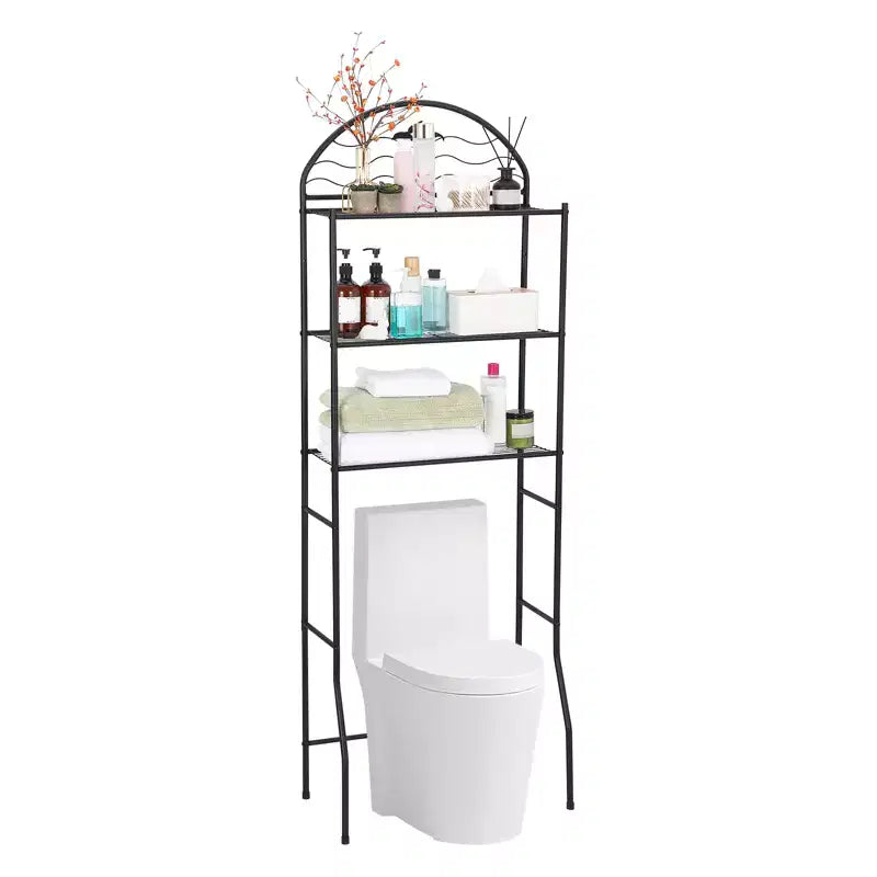 Étagère de rangement 3 niveaux au-dessus des toilettes, étagère de salle de bain autoportante en métal au-dessus des toilettes, étagère gain de place au-dessus des toilettes pour la salle de bain