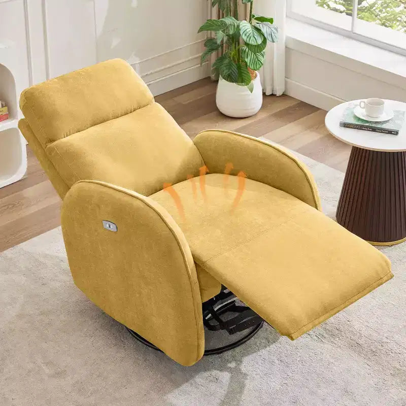 Fauteuil inclinable motorisé Hyleory Chenille 3 positions pivotant avec USB et bande lumineuse à induction pour le salon (Lot de 2)