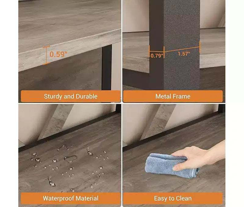 Bibliothèque ouverte à 3 niveaux grande capacité avec cadre métallique, robuste et durable, adaptée au salon, au bureau à domicile, à la chambre à coucher