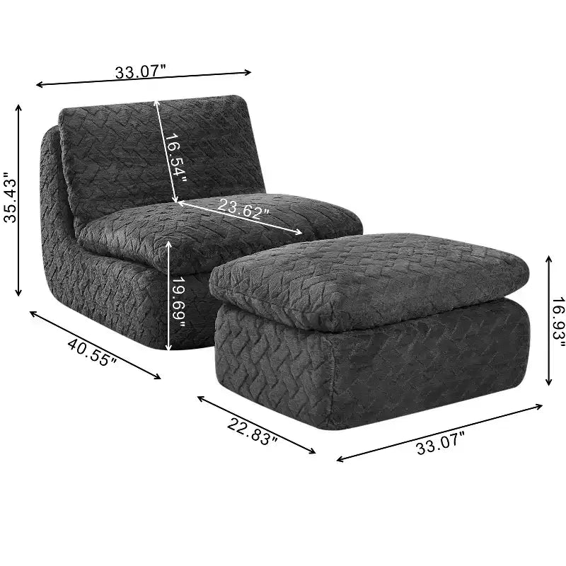 Fauteuil pivotant Whisen à compression intégrale avec pouf