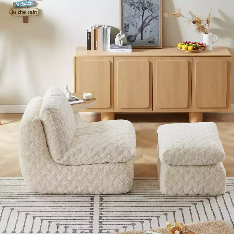 Fauteuil pivotant Whisen à compression intégrale avec pouf