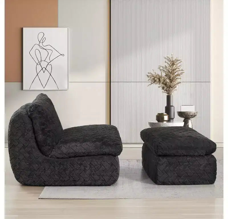 Fauteuil pivotant Whisen à compression intégrale avec pouf