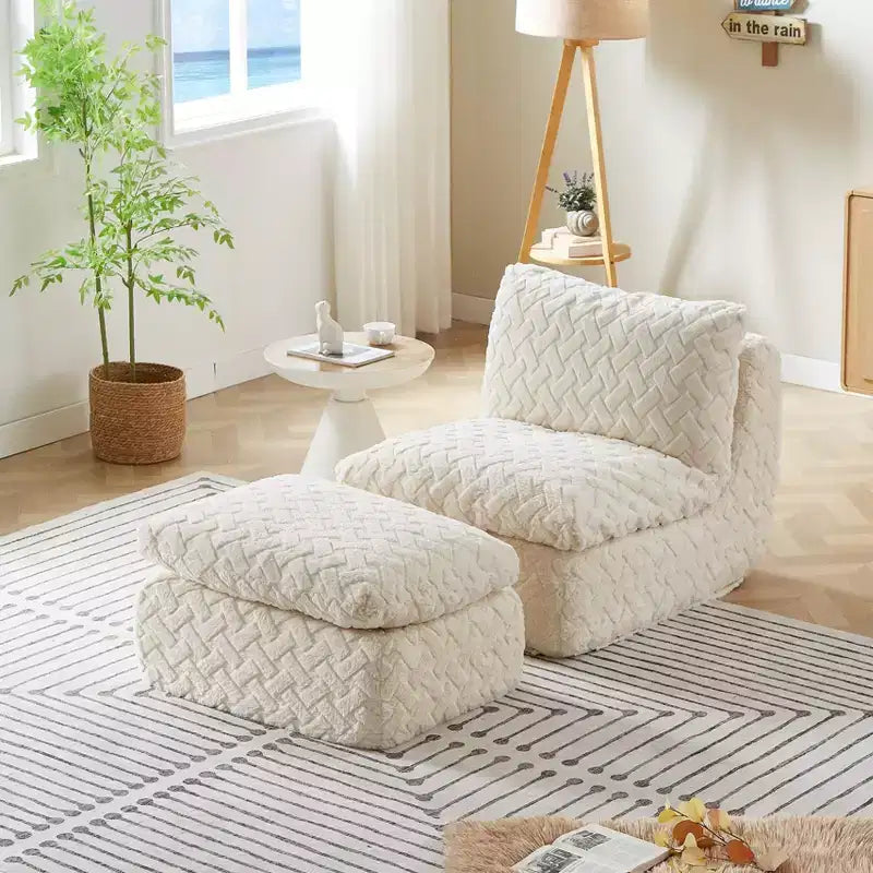 Fauteuil pivotant Whisen à compression intégrale avec pouf