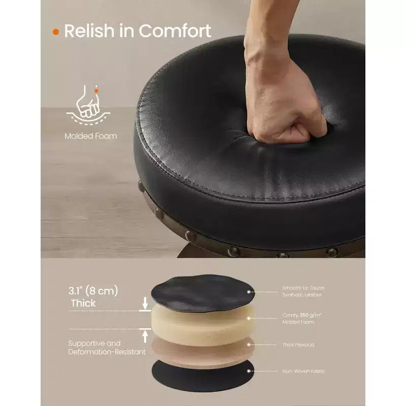Lot de 2 tabourets de bar Steampunk à hauteur réglable et siège pivotant, tabourets de comptoir de 62,5-74,4 cm avec repose-pieds, style industriel vintage