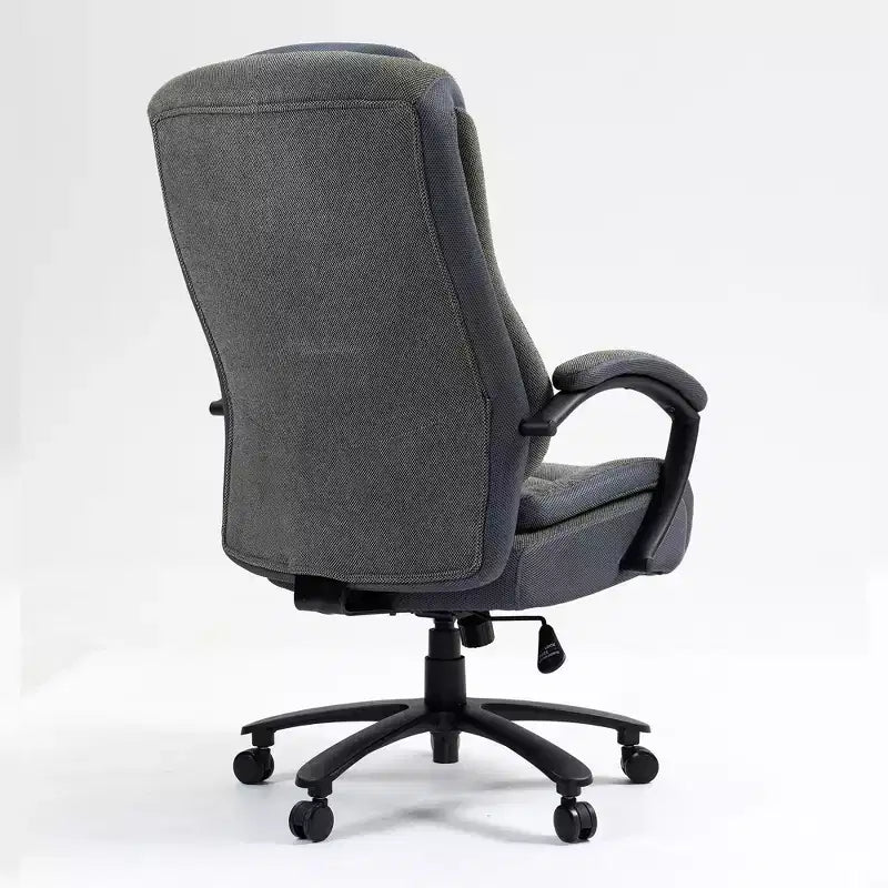 Chaise de bureau de direction Okak avec surface en coton, chaise de bureau réglable en hauteur avec dossier haut et roulettes pour le bureau