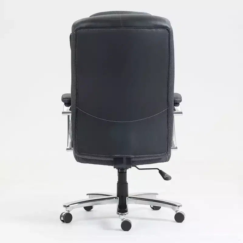 Chaise de bureau de direction Okak avec surface en coton, chaise de bureau réglable en hauteur avec dossier haut et roulettes pour le bureau