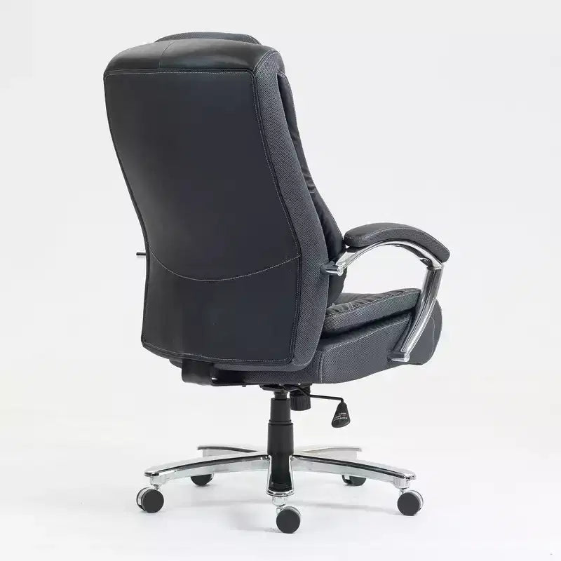 Chaise de bureau de direction Okak avec surface en coton, chaise de bureau réglable en hauteur avec dossier haut et roulettes pour le bureau