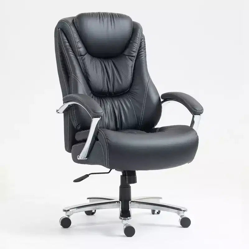 Chaise de bureau de direction Okak avec surface en coton, chaise de bureau réglable en hauteur avec dossier haut et roulettes pour le bureau
