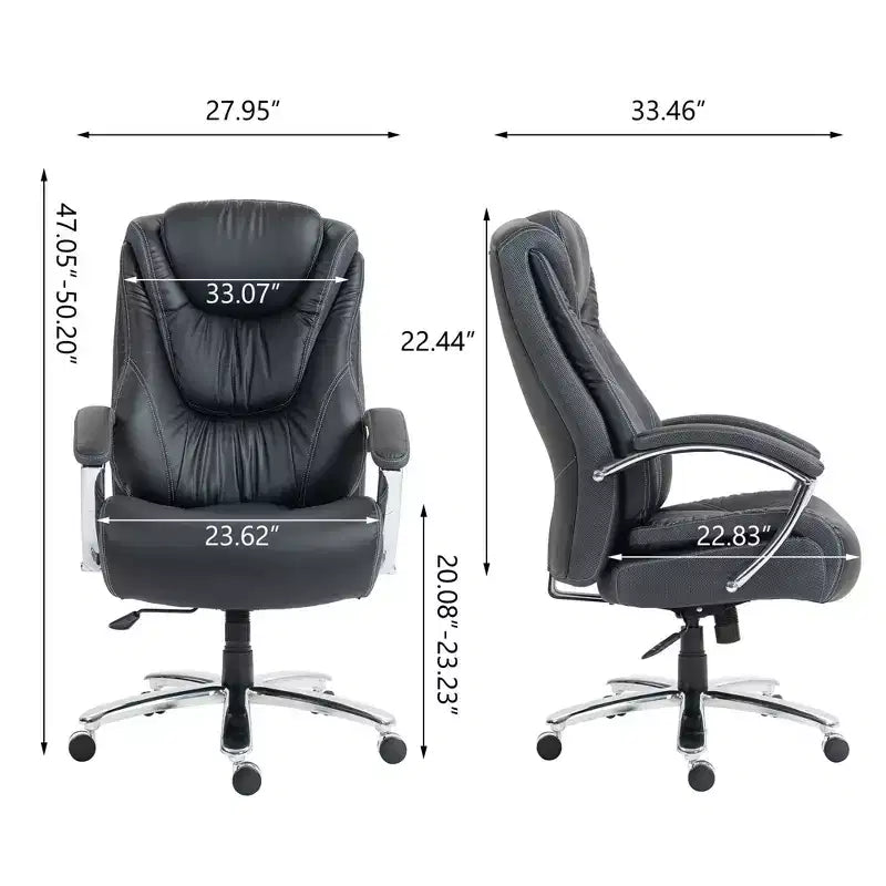 Chaise de bureau de direction Okak avec surface en coton, chaise de bureau réglable en hauteur avec dossier haut et roulettes pour le bureau