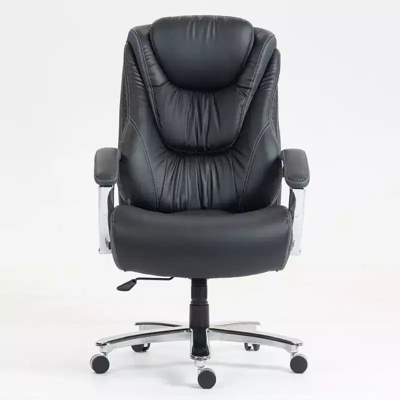 Chaise de bureau de direction Okak avec surface en coton, chaise de bureau réglable en hauteur avec dossier haut et roulettes pour le bureau