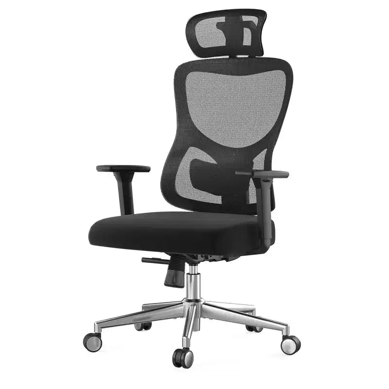 Chaise de bureau ergonomique Okak, chaise de bureau en maille avec appui-tête, support lombaire et accoudoirs réglables, chaise de jeu à dossier haut pour le bureau, la maison
