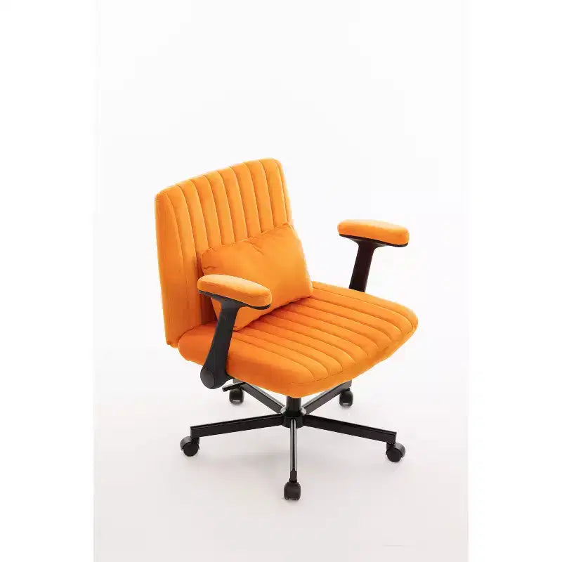 Chaise de bureau moderne en velours Okak avec dossier rembourré, chaise de bureau avec accoudoir et dossier réglables, chaise confortable pour le bureau, l'étude