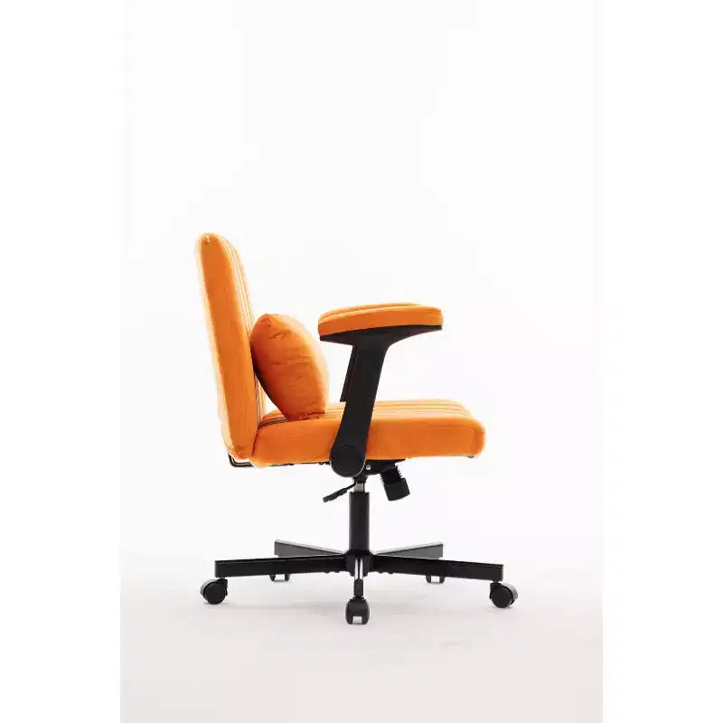Chaise de bureau moderne en velours Okak avec dossier rembourré, chaise de bureau avec accoudoir et dossier réglables, chaise confortable pour le bureau, l'étude