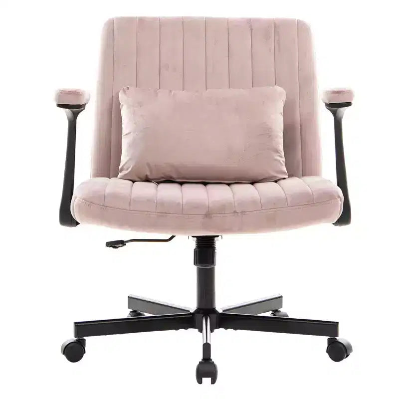 Chaise de bureau moderne en velours Okak avec dossier rembourré, chaise de bureau avec accoudoir et dossier réglables, chaise confortable pour le bureau, l'étude
