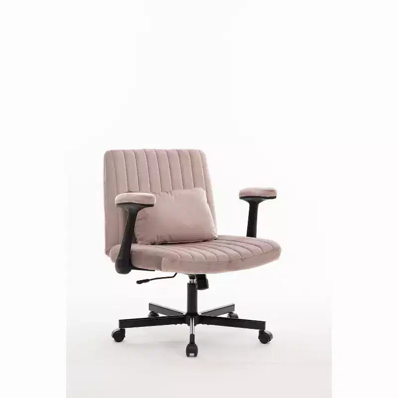 Chaise de bureau moderne en velours Okak avec dossier rembourré, chaise de bureau avec accoudoir et dossier réglables, chaise confortable pour le bureau, l'étude