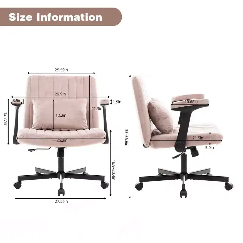 Chaise de bureau moderne en velours Okak avec dossier rembourré, chaise de bureau avec accoudoir et dossier réglables, chaise confortable pour le bureau, l'étude