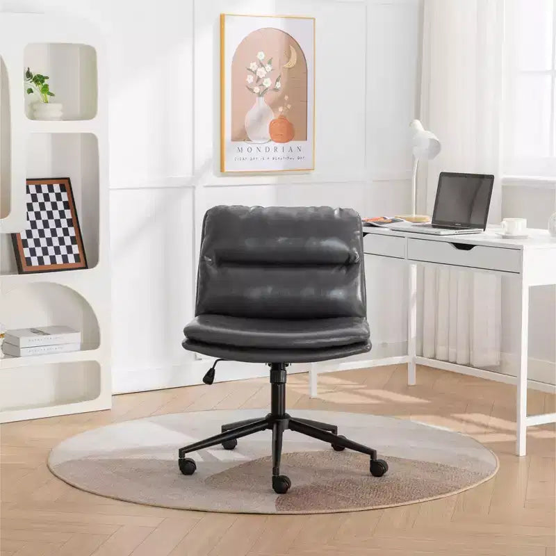 Okak – Fauteuil de bureau réglable en hauteur, chaise pivotante extra-large avec assise et dossier rembourrés, chaise d'ordinateur pour bureau, coiffeuse