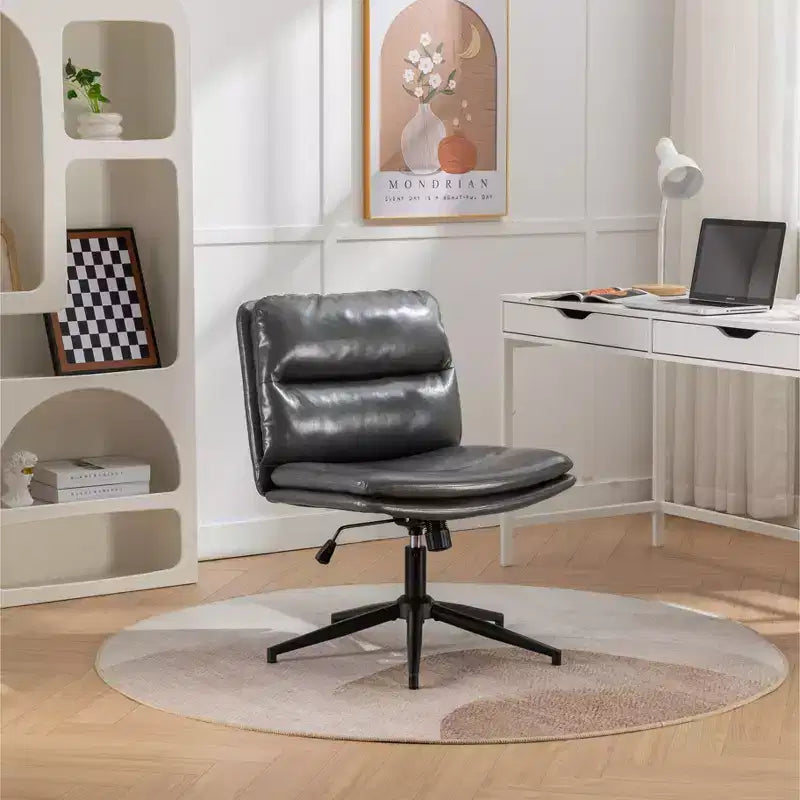 Okak – Fauteuil de bureau réglable en hauteur, chaise pivotante extra-large avec assise et dossier rembourrés, chaise d'ordinateur pour bureau, coiffeuse