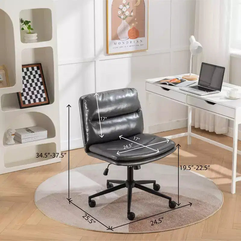 Okak – Fauteuil de bureau réglable en hauteur, chaise pivotante extra-large avec assise et dossier rembourrés, chaise d'ordinateur pour bureau, coiffeuse