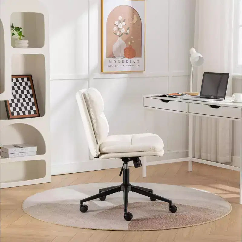 Okak – Fauteuil de bureau réglable en hauteur, chaise pivotante extra-large avec assise et dossier rembourrés, chaise d'ordinateur pour bureau, coiffeuse