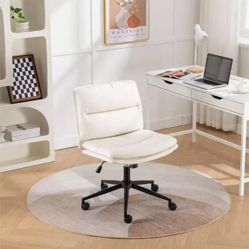 Okak – Fauteuil de bureau réglable en hauteur, chaise pivotante extra-large avec assise et dossier rembourrés, chaise d'ordinateur pour bureau, coiffeuse