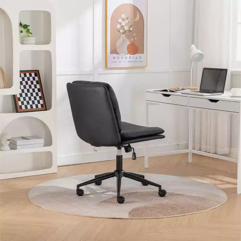 Okak – Fauteuil de bureau réglable en hauteur, chaise pivotante extra-large avec assise et dossier rembourrés, chaise d'ordinateur pour bureau, coiffeuse