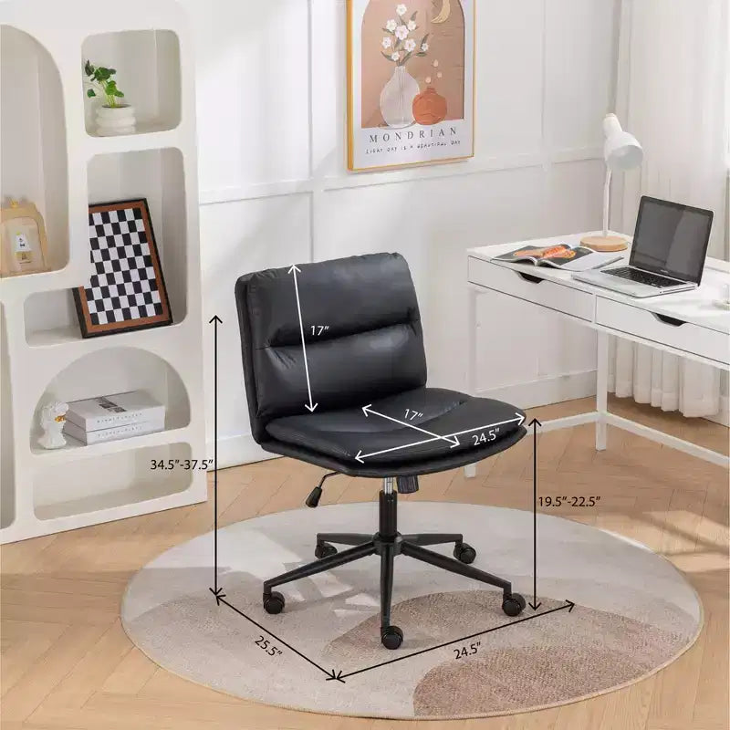 Okak – Fauteuil de bureau réglable en hauteur, chaise pivotante extra-large avec assise et dossier rembourrés, chaise d'ordinateur pour bureau, coiffeuse