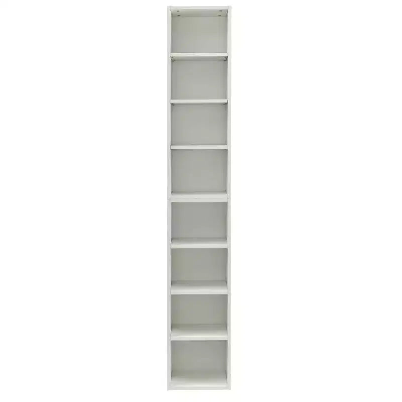Étagère étroite Okak, étagère de rangement à 8 niveaux, bibliothèque haute pour livres et CD, organisateur de rangement pour salon, couloir, bureau