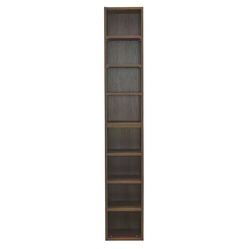 Étagère étroite Okak, étagère de rangement à 8 niveaux, bibliothèque haute pour livres et CD, organisateur de rangement pour salon, couloir, bureau