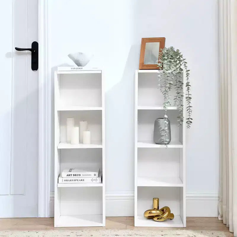 Étagère étroite Okak, étagère de rangement à 8 niveaux, bibliothèque haute pour livres et CD, organisateur de rangement pour salon, couloir, bureau