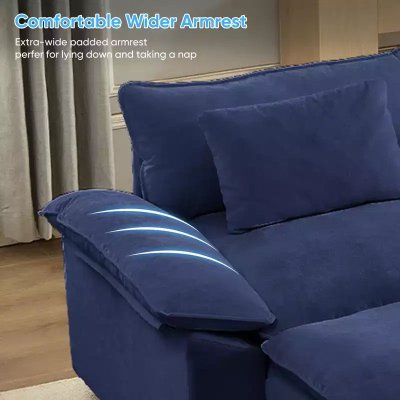 Mjkone Canapé modulaire sectionnel en forme de U de 118 pouces, canapé-lit nuage en chenille à 5 places avec ottomans et coussin épaissi
