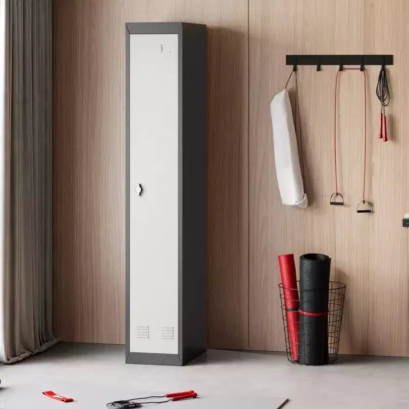 COZONY 72 Casier de rangement industriel en acier robuste avec clés, armoire de rangement industrielle avec étagères réglables et ventilation pour salle de sport, bureau, école, usage domestique