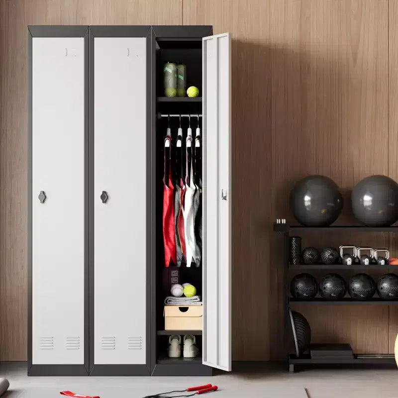 COZONY 72 Casier de rangement industriel en acier robuste avec clés, armoire de rangement industrielle avec étagères réglables et ventilation pour salle de sport, bureau, école, usage domestique