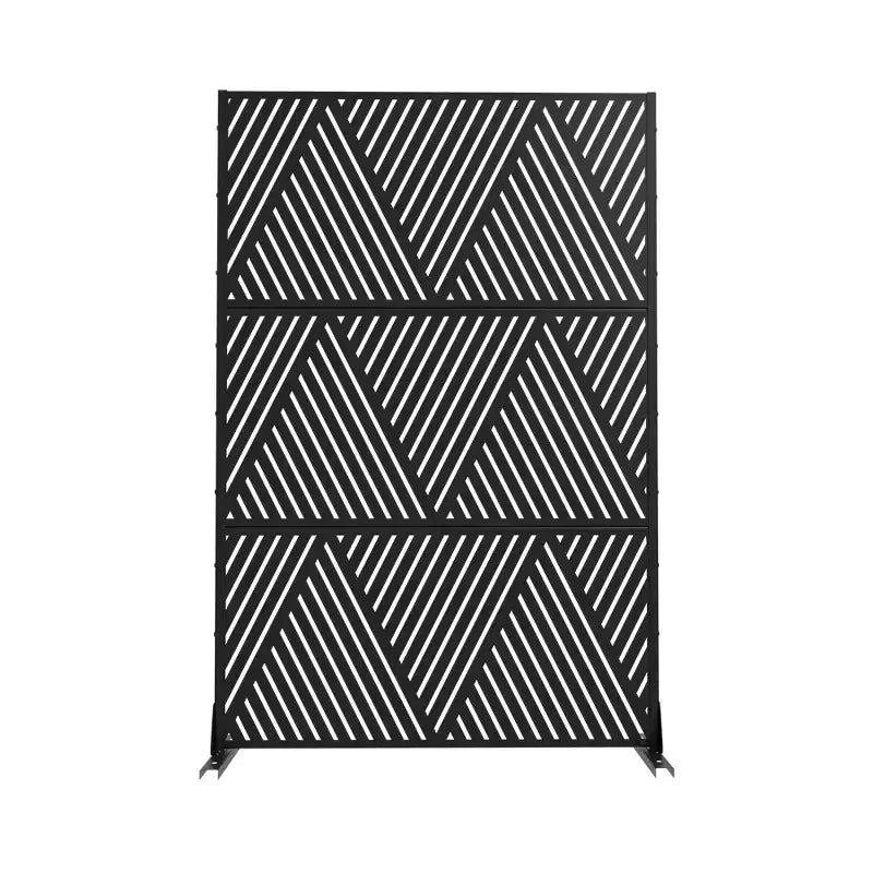 MAYEERTY Paravent décoratif autoportant en acier galvanisé noir, en forme de V triangulaire, pour balcon, terrasse, jardin, séparateur de pièce