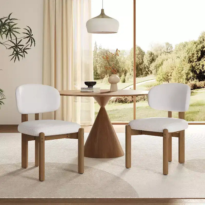 Chaises de salle à manger Christopher Knight Home Elias en bois d'hévéa moderne scandinave avec assise rembourrée