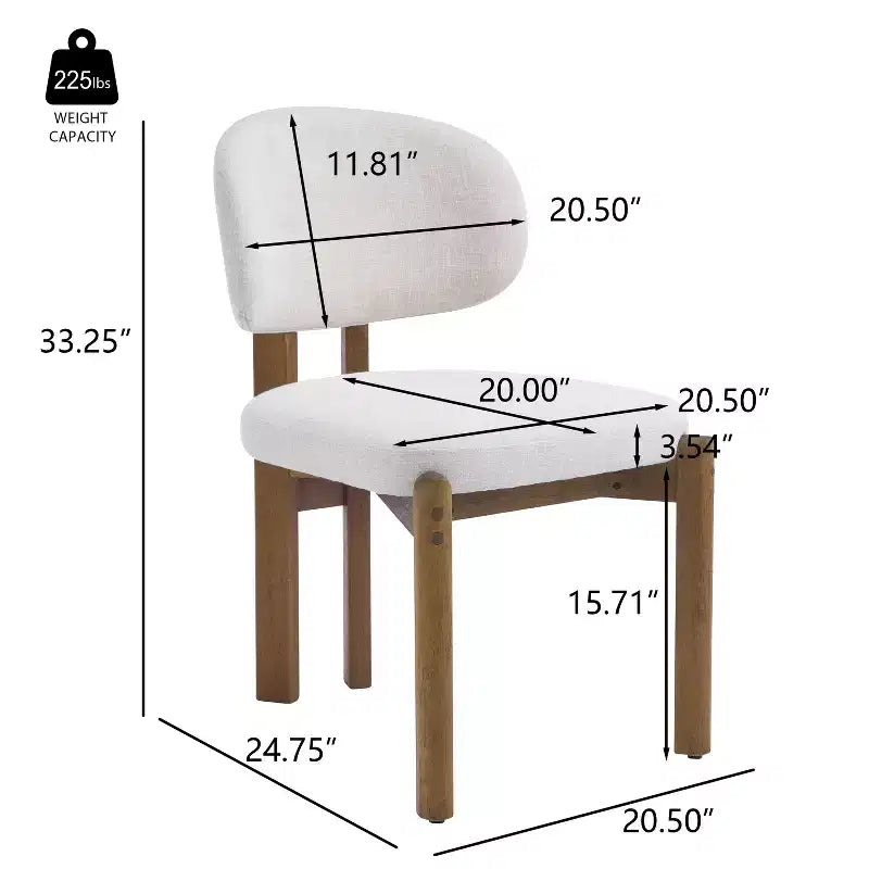 Chaises de salle à manger Christopher Knight Home Elias en bois d'hévéa moderne scandinave avec assise rembourrée