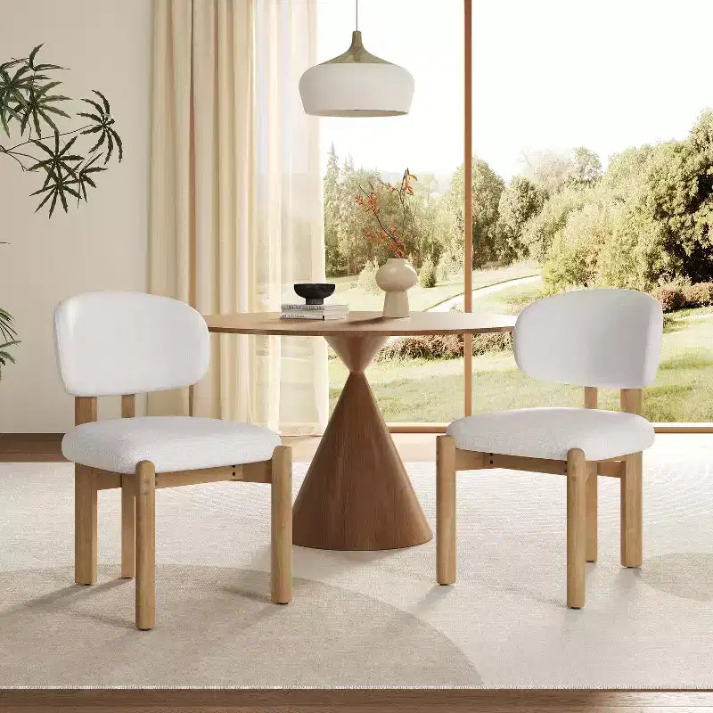 Chaises de salle à manger Christopher Knight Home Elias en bois d'hévéa moderne scandinave avec assise rembourrée