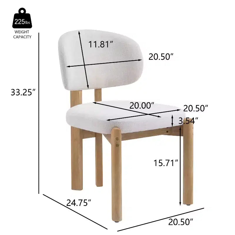 Chaises de salle à manger Christopher Knight Home Elias en bois d'hévéa moderne scandinave avec assise rembourrée