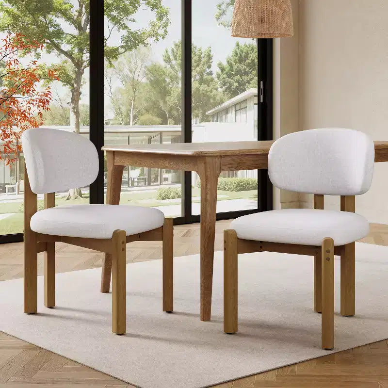 Chaises de salle à manger Christopher Knight Home Elias en bois d'hévéa moderne scandinave avec assise rembourrée