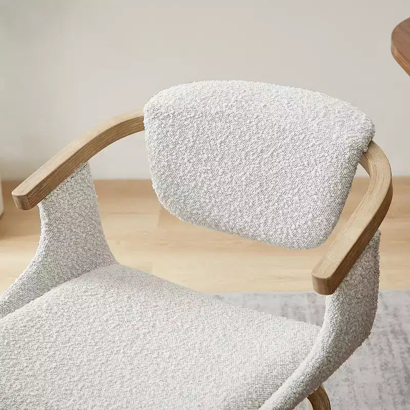 Chaise de salle à manger pivotante en tissu bouclette Art Leon
