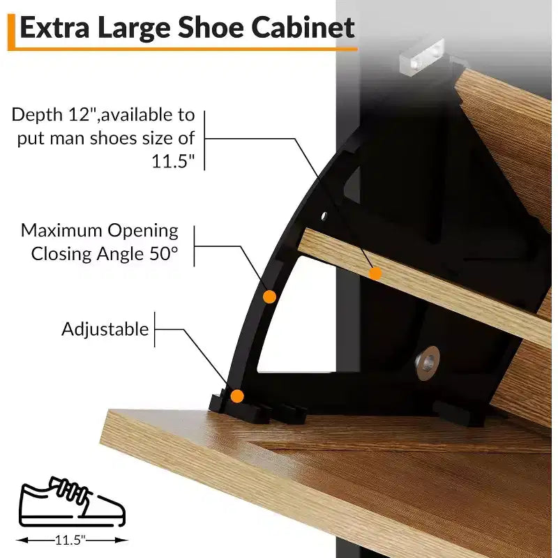 COZONY Meuble à chaussures avec 4 tiroirs à abattant - Organisateur de rangement de chaussures autoportant avec pieds en métal, séparation sec/humide pour entrée